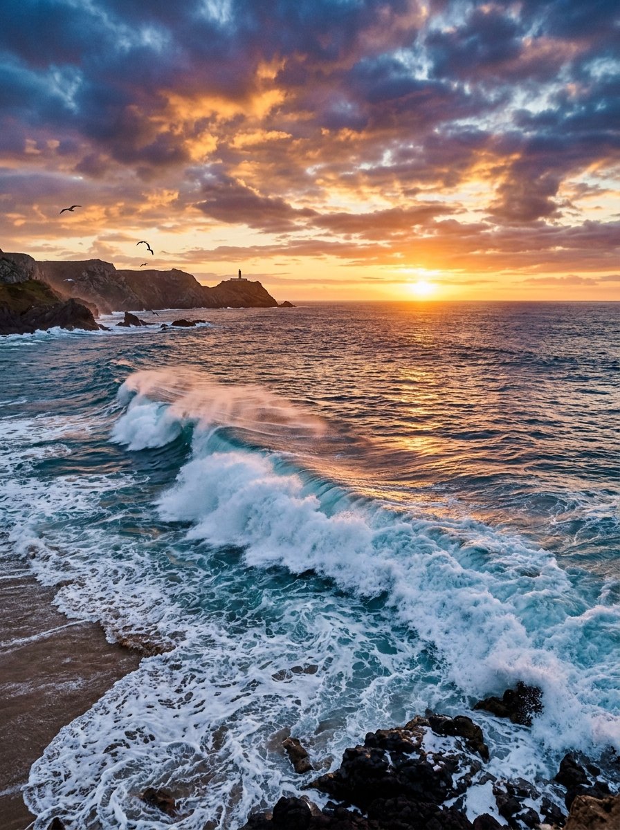 Prairie lumineuse au coucher du soleil avec horizon infini